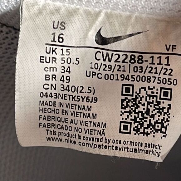 Nike Air Force 1‎ \'07 White Shoes  CW 2288-111 Sz 16 main image 6